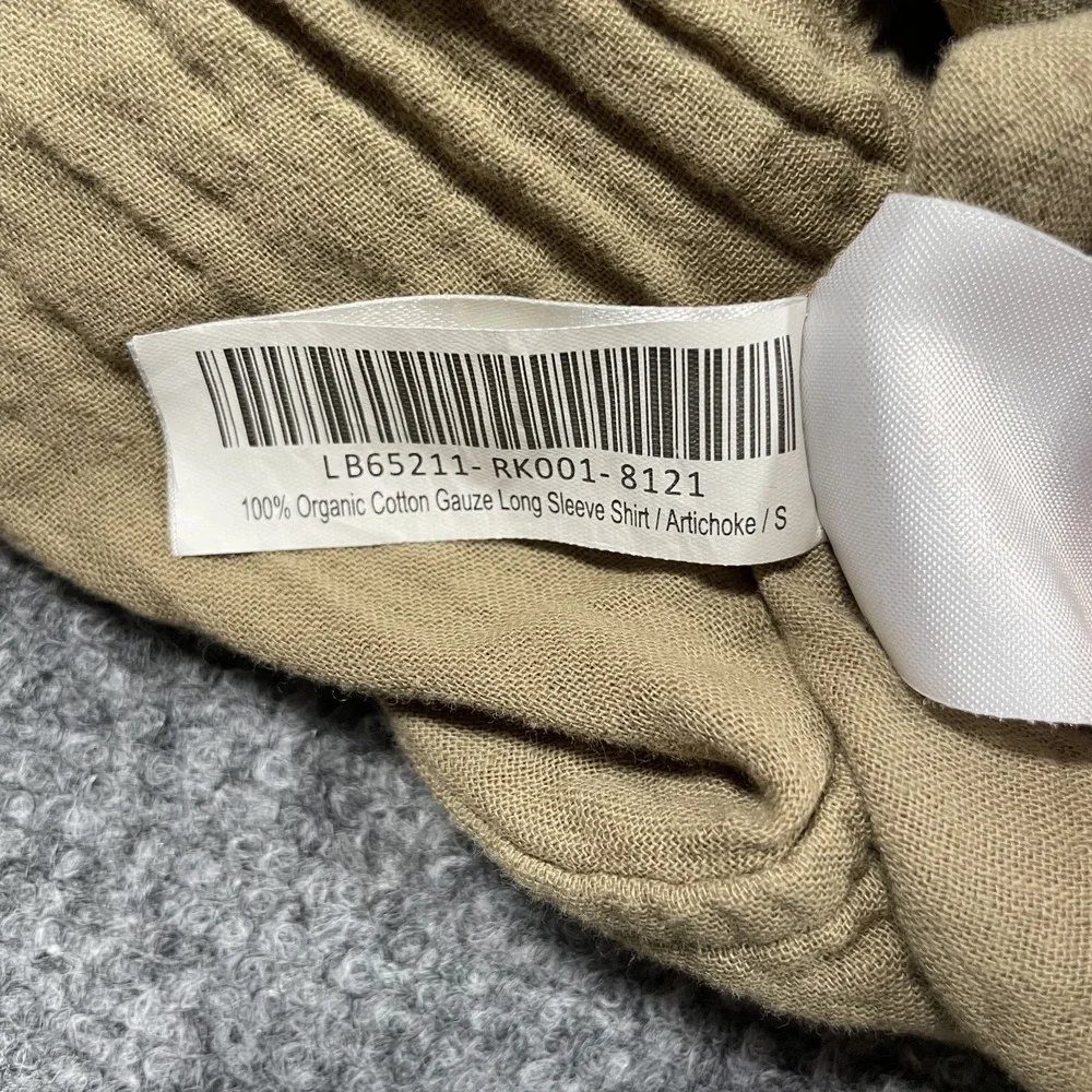 Quince Organic Cotton Button Up Long Sleeve W Small Olive Gauze Resort Vacation - Picture 6 of 8